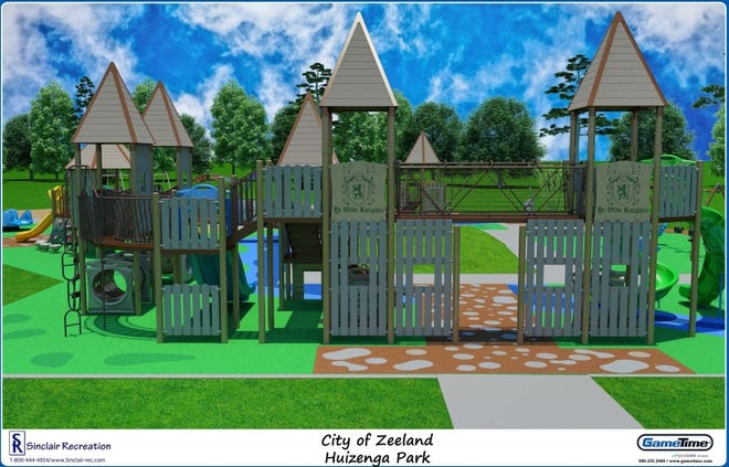 A rendering shows preliminary plans for the replacement of Timber Town in Zeeland. [Contributed]