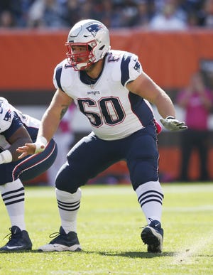 The New England Patriots signed center David Andrews to a three-year contract extension. [AP File Photo Ron Schwane]