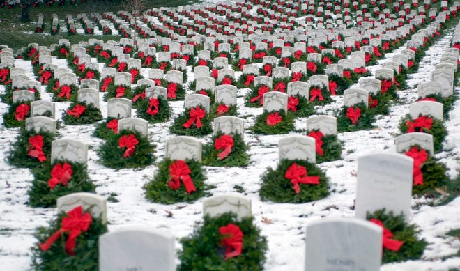 Wreaths adorn graves at the Arlington National Cemetery. A display like this that Kathleen Gunning saw at Arlington inspired her to launch an effort to create a similar tribute locally, in Somerset. For this effort, Gunning is receiving The Herald News Community Cares Award.