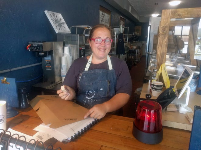 Five-O Donut Co owner Christine Nordstrom at her new doughnut shop. [Herald-Tribune staff photo / Brian Ries]