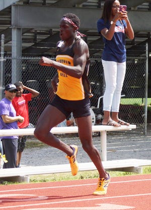 Sam James, seen here at the Region 2-6A track and field meet, led the Richmond Hill High track team to a second-place finish at the Class 6A state meet Saturday in Carrollton. (Jamie Parker/Bryan County Now)
