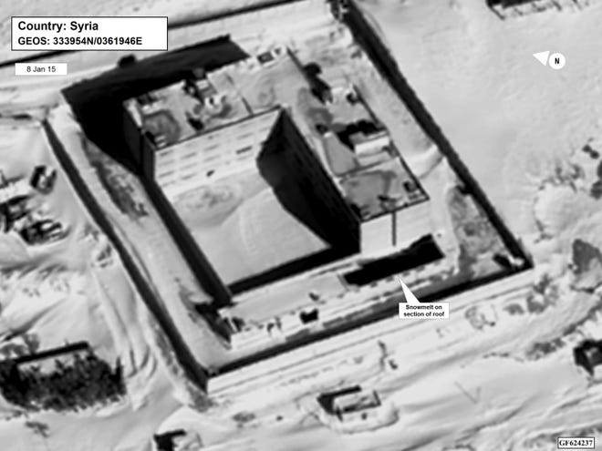 This image provided by the State Department and DigitalGlobe, taken Jan. 15, 2015, a satellite image of what the State Department described as a building in a prison complex in Syria that was modified to support a crematorium. The Trump administration accused the Syrian government of carrying out mass killings of thousands of prisoners and burning the dead bodies in a large crematorium outside the capital. It also stepped up criticism of Iran and Russia for supporting the Syrian government. STATE DEPARTMENT/THE ASSOCIATED PRESS