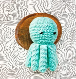 This crochet taxidermy octopus is featured in the book "Crochet Taxidermy" by Taylor Hart. [Mars Vilaubi/Storey Publishing via AP]