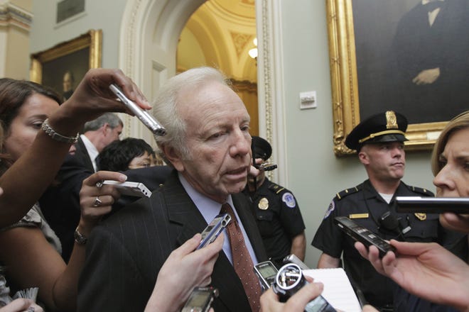 In this photo taken Aug. 1, 2011, then-Sen. Joseph Lieberman, I-Conn. speaks to reporters as he arrives on Capitol Hill in Washington. White House press secretary Sean Spicer says President Donald Trump will be meeting later Wednesday, May 17, 2017, with potential FBI director candidates, Lieberman, former Oklahoma Gov. Frank Keating, FBI acting director Andrew McCabe and Richard McFeely, a former top FBI official. THE ASSOCIATED PRESS