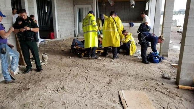 A worker may have been injured by a lightning strike near Jensen Beach Wednesday, according to Martin County Sheriff’s Office. (Photo provided by Martin County Sheriff’s Office)