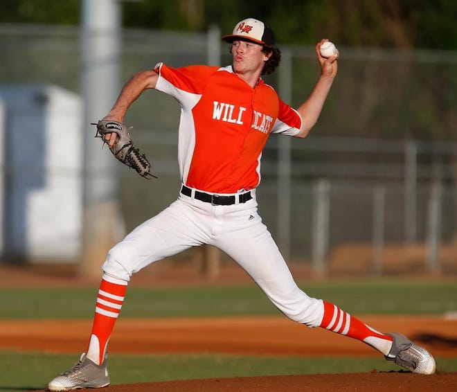 New Hanover's Blake Walston allowed three hits and struck out six as New Hanover advanced past Fuquay-Varina in the fourth round of the state playoffs. [Richard Valeo/StarNews]