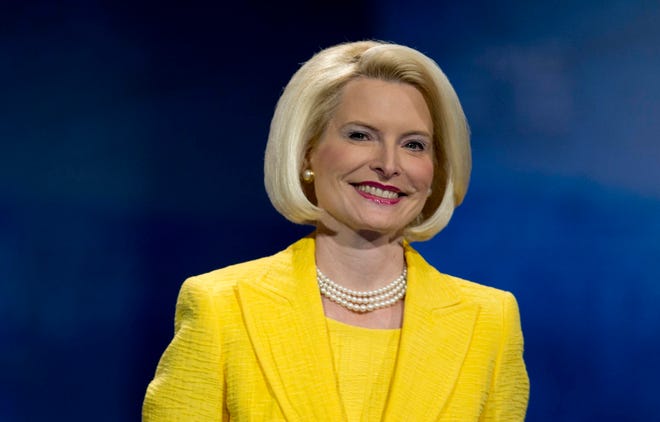 FILE - In this March 16, 2013 file photo, Callista Gingrich prepares to speak in National Harbor, Md. President Donald Trump says that he will nominate the wife of former House Speaker Newt Gingrich as his ambassador to the Vatican. Callista Gingrich has been the President and CEO of Gingrich Productions, a multimedia production and consulting company in Arlington, Va., since 2007. (AP Photo/Carolyn Kaster, File)