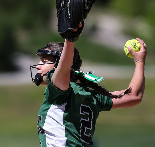 Nipmuc's Katherine Ryan delivers a pitch in 4-1 loss to Grafton at Nipmuc Regional High School in Upton on Saturday. [Daily News and Wicked Local Photo/Dan Holmes]