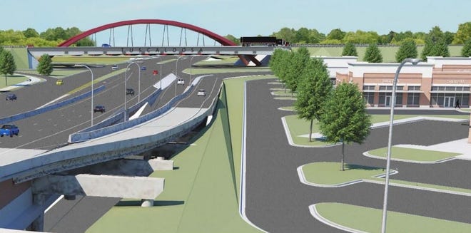 An estimated $40 million, crimson-painted suspension bridge over Interstate 20/59 could begin construction as early as next year. ALDOT West Central Region Engineer James Brown said the two to three years of construction could start once final design and contract bidding are expected to wrap by the end of this year. [Submitted photo / city of Tuscaloosa]