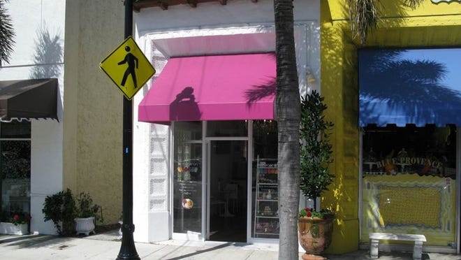 The Architectural Commission approved the pink awning for Le Macaron at its April 26 meeting. Courtesy of the Town of Palm Beach