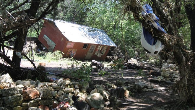 One of the homes destroyed during Memorial Day weekend floods in Wimberley. MARLON SOTO / AHORA SI