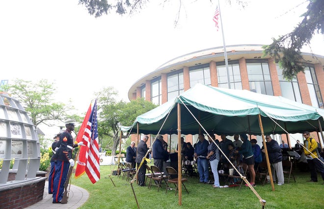 About 50 attended the ceremony to retire Hometown Heroes banners Saturday, May 20, 2017, at the Bucks County Administration Building in Doylestown.