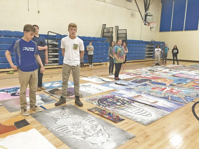 Art by students at Inland Lakes will be on display on Thursday, May 25 in the gymnasium of the Inland Lakes Secondary School starting at 3 p.m.