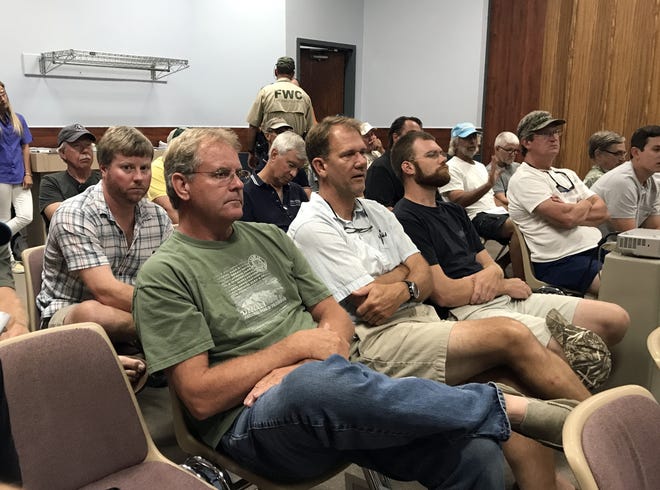 About 35 fishermen turned out for Monday's public workshop on the Gulf cobia presented by the Florida Fish and Wildlife Conservation Commission at the Destin Community Center. [TINA HARBUCK/THE LOG]