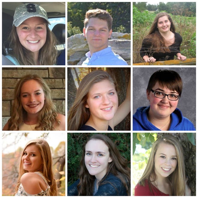 Somersworth High School announced its top 10 graduates for the Class of 2017. Top row, from left, Valedictorian Hunter Gosselin, Salutatorian Mason Cashman and Mariah Berchulski; Middle row, from left, Camden Tillinghast, Sylvia Hamilton and Summer Martinez; bottom row, from left, Arianna Sullivan, Megan Curran and Rhiannon Amero. No. 6 graduate Verith Long did not want to submit a photo