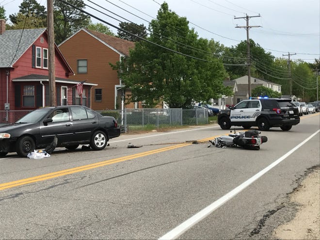 A motorcyclist was flown to a hospital after suffering serious injuries in a crash in Rochester Tuesday afternoon. [Kyle Stucker/Fosters.com]