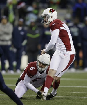 Chandler Catanzaro had a down season kicking for Arizona last year, but had little trouble finding work with the New York Jets after the Cardinals chose not to extend his contract. [AP FILE]