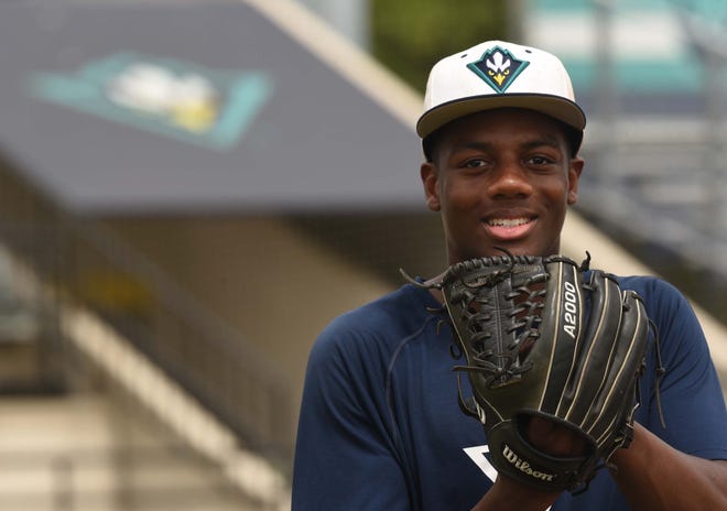 UNCW freshman pitcher Zarion Sharpe is 6-1 on the season after becoming a weekend starter midway through the season. [Ken Blevins/StarNews]
