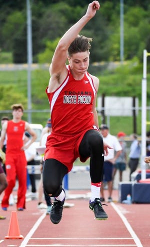 North Pocono's Joe Thiel earned two medals at the PIAA District II AAA Championships. The junior posted a sixth place finish in the high jump and came in fourth in the long jump.