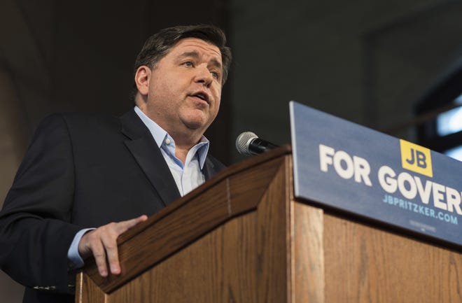 JB Pritzker announces his run for Illinois governor Thursday, April 6, 2017 in Chicago. The Democratic billionaire businessman touted his business record and progressive values as he kicked off his campaign for Illinois governor, raising the financial stakes in what was already expected to be a costly and competitive fight to unseat Republican Gov. Bruce Rauner. (Max Herman /Chicago Sun-Times via AP)