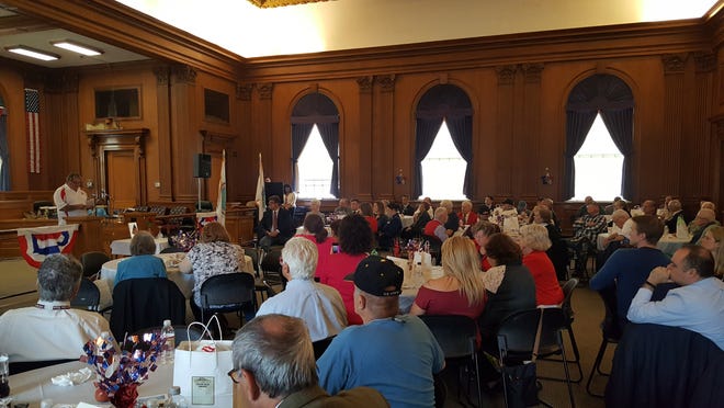 The Medford Chamber of Commerce hosted their annual "Business Salute to the Military" on May 24 at Medford City Hall. [Courtesy photo]