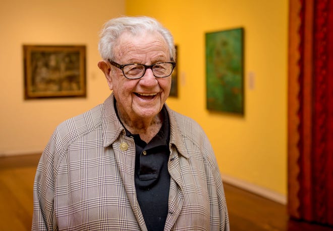 File: Herman Silverman pauses for a photograph after speaking about his newly released memoir to those gathered on Michener Museum in 2015 in Doylestown. Silverman passed away Wednesday at 97.