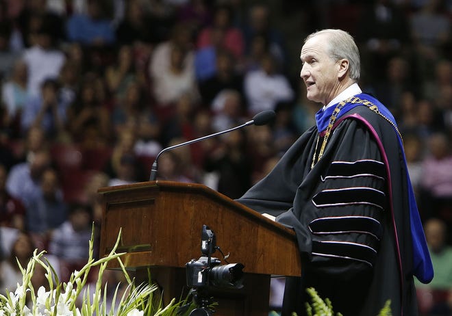 University of Alabama President, Dr. Stuart Bell, confers the degrees for undergraduate recipients during the morning 2017 University of Alabama Spring Commencement ceremony for the Commerce & Business Administration on May 6, 2017. [Staff Photo/Erin Nelson]
