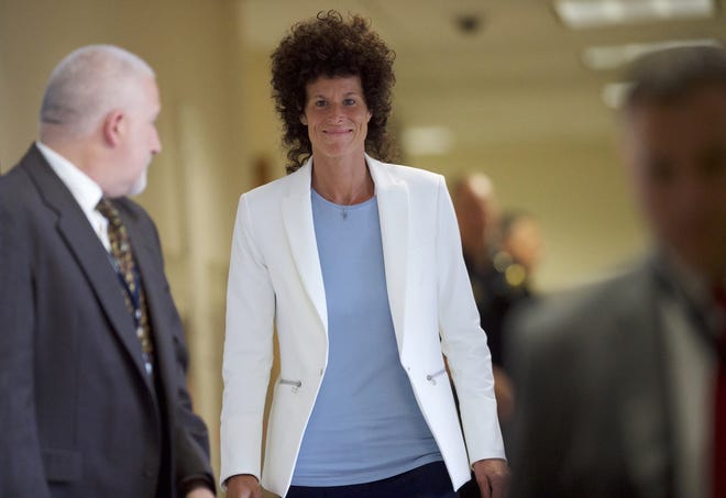 Andrea Constand arrives during Bill Cosby's sexual assault trial at the Montgomery County Courthouse in Norristown, Pa., Wednesday, June 7, 2017. Cosby is accused of drugging and sexually assaulting Constand at his home outside Philadelphia in 2004. THE ASSOCIATED PRESS