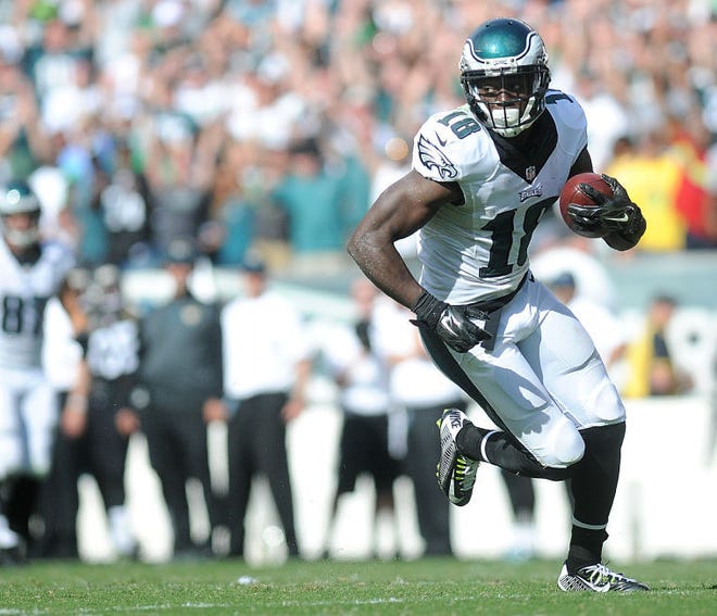 (File) Eagles head coach Doug Pederson said Thursday morning the team has no interest in bringing back free agent wide receiver Jeremy Maclin, who played here from 2009-2014.
