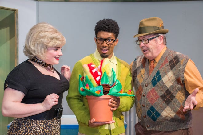 BEST BET



'Little Shop of Horrors' premieres



Christine Daugherty, Curtis Jones III, center, and Bob Martin star in the Erie Playhouse's "Little Shop of Horrors." See it Friday and Saturday, 7:30 p.m., and Sunday, 2 p.m., at the Playhouse, 13 W. 10th St. Additional performances are scheduled through June 25. Premiere weekend all seats are $15.50. All other dates, seats are $22.50. For more information, call 454-2852, ext. 0, or visit www.erieplayhouse.org. [RICK KLEIN/CONTRIBUTED PHOTO]