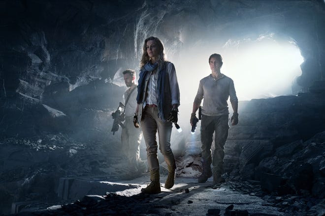 Chris Vail (Jake Johnson), Jenny Halsey (Annabelle WallisS) and Nick Morton (Tom Cruise) in a spectacular, all-new cinematic version of the legend that has fascinated cultures all over the world since the dawn of civilization: "The Mummy." [Universal Pictures]