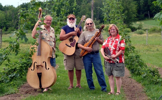 The Good For Nuthin String Band, featuring Roger TeWinkle, left, Mark Zimmer, Susan Beates and Michael Vickey, is set to play Sunday at Five & 20 Spirits & Brewing in Westfield, N.Y. [CONTRIBUTED PHOTO]