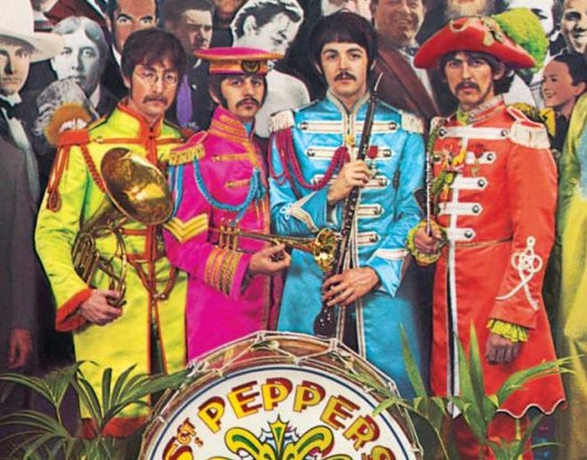 The Beatles, from the "Sgt. Pepper's Lonely Hearts Club Band" album cover. [EMI RECORDS]