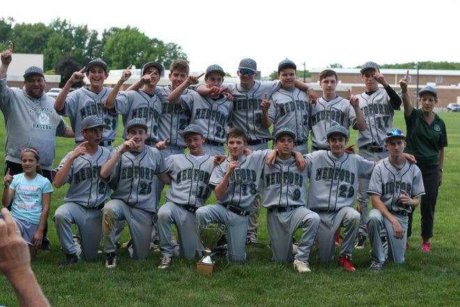 The Medford Memorial Panthers won the championship in the South Jersey Middle School Baseball League, Medford's first league title in 20 years. Medford earned the league title and the Simon Cup with a 6-2 win over William Allen (Moorestown), which itself was making its first title game appearance in more than a decade. Medford team members are (front row, from left) Petey Tronosky, Brian Muller, John Bukofsky, Jack Weissinger, John Hoffman, Kevin Caldini, Donovan Dougherty, (back row) head coach Steve Fasolo, Mason Minnium, Luke McGinley, Michael Stoughton, Cole Catalano, Jake Kennealy, Evan Regruto, Brandon Petterson, Luke Wicker and coach Joni Crivello.