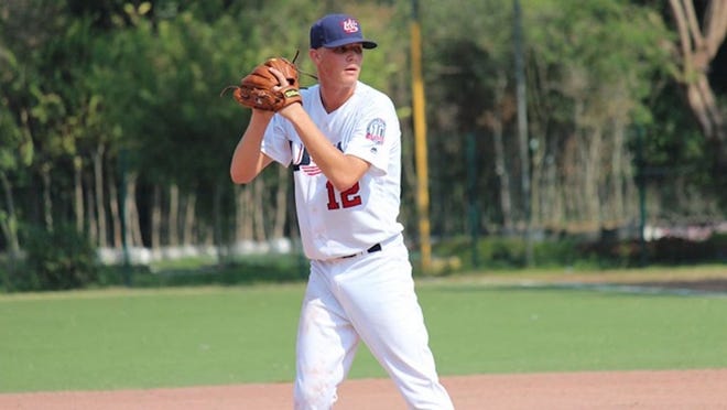 St. Amant's Blayne Enlow helped lead Team USA to a gold medal last summer. Photo courtesy of USABaseball.com.