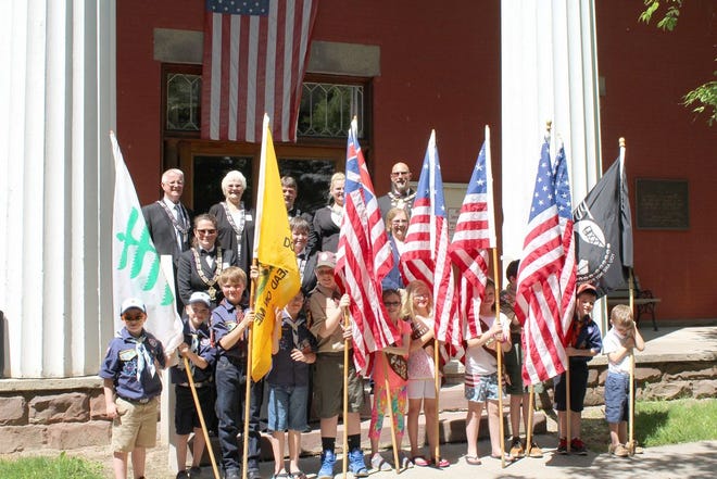 The Penn Yan Elks Lodge #1722 with area Boy & Girl Scout Troops held their annual ceremony to commemorate our nation's flag Sunday, June 11 at the Old Yates County Courthouse.