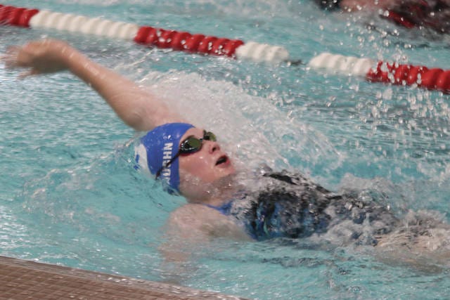 Sarah Vaughn swims at the meet in Jefferson. PHOTO BY JIM DOUD/SPECIAL TO THE CHIEF