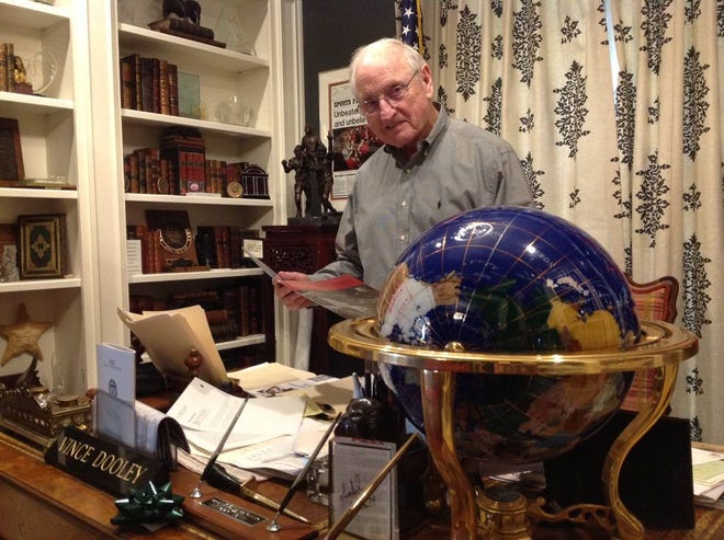 Retired UGA football coach and athletic director Vince Dooley, shown here, and T.R.R. Cobb House Sam Thomas have written a book on a little-known Athens Civil War figure, William G. Delony. (Photo by Lee Shearer/Staff)