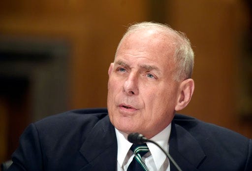 In this June 6, 2017, file photo, Homeland Security Secretary John Kelly testifies on Capitol Hill in Washington. The Trump administration is formally revoking an Obama-era program intended to protect immigrant parents of U.S. citizens and legal residents from deportation. The Deferred Action for Parents of Americans program was announced by the Obama administration in 2014 but was blocked by a federal judge in Texas after 26 states challenged the program’s legality in federal court. Kelly formally revoked the policy memo that created the program, which mirrored an earlier effort to protect young immigrants in the country illegally from deportation on June 15.