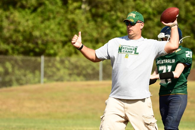 Boylan High School varsity football quarterbacks coach and Gregory Elementary physical education teacher Anthony Stone will be the defensive coordinator under head coach Jen Welter for the Australian national team at the IFAF Women's World Championship in Canada. [PHOTO PROVIDED]