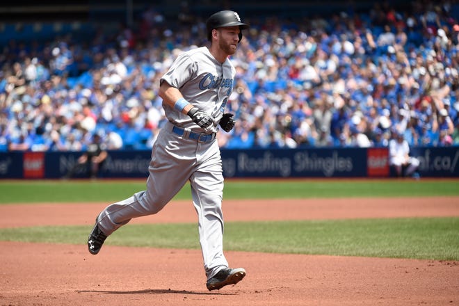 Chicago White Sox designated hitter Todd Frazier (21) rounds the bases after hitting a solo home run against the Toronto Blue Jays during second inning of a baseball game in Toronto on Saturday, June 17, 2017. (Nathan Denette/The Canadian Press via AP)