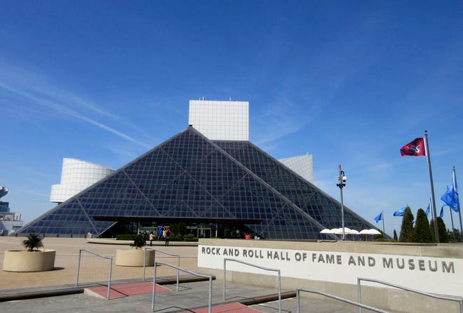 The Rock and Roll Hall of Fame and Museum, located on the shores of Lake Erie in downtown Cleveland on April 24, 2016. [AP Photo/Beth J. Harpaz, File]