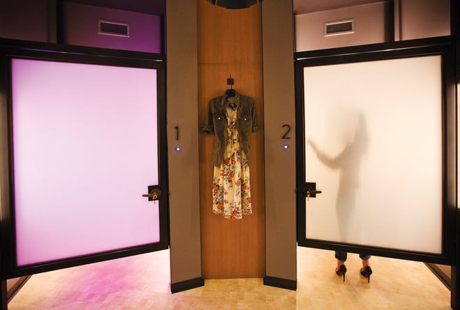 The new dressing rooms are a big hit in the redesigned Abercrombie & Fitch store at Polaris.