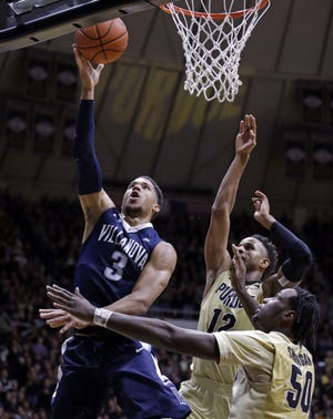 Villanova guard Josh Hart (3) is projected to go in the middle of the second round in Thursday night's NBA Draft.