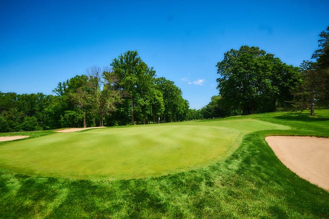 The green on the par-4 18th hole at the Philmont Country Club in the Huntingdon Valley section of Lower Moreland. That hole is scheduled to be renovated in the fall in order to allow for expansion of the clubhouse grille facility.