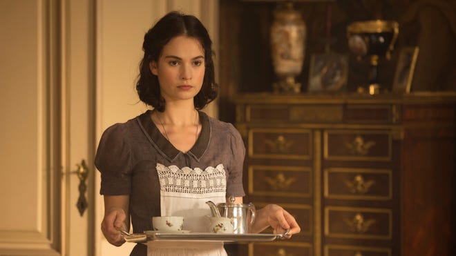 This image shows Lily James in a scene from "The Exception." [Egoli Tossell KLK]