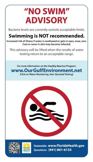 Sarasota County health officials have issued þÄúNo SwimþÄù advisories for Service Club Park, 1190 Harbor Drive, and the beach at the Venice Municipal Fishing Pier, 1600 Harbor Drive, S., both in Venice. [COURTESY PHOTO]