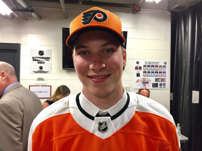Nolan Patrick is all smiles after getting drafted by the Flyers on Friday night.