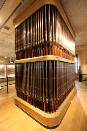 The "Organ of Muskets" produced at the Springfield Armory was made famous in a poem by Henry W. Longfellow, Springfield, Massachusetts. [Steve Stephens]