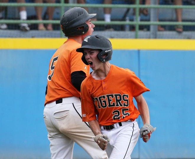 Ty Perin, front, Anthony Wohlgemuth and the Hudson baseball team made a run to the Division 4 state championship game.